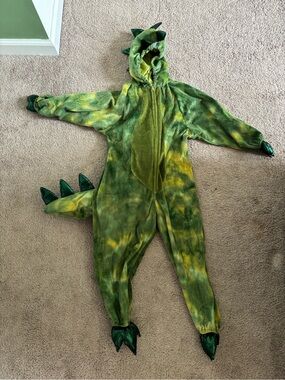 Target Green and Yellow Plush Dino Hoodie Jumpsuit Costume